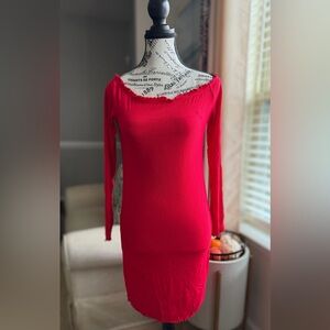 H&M Vibrant Red Long Sleeve Dress